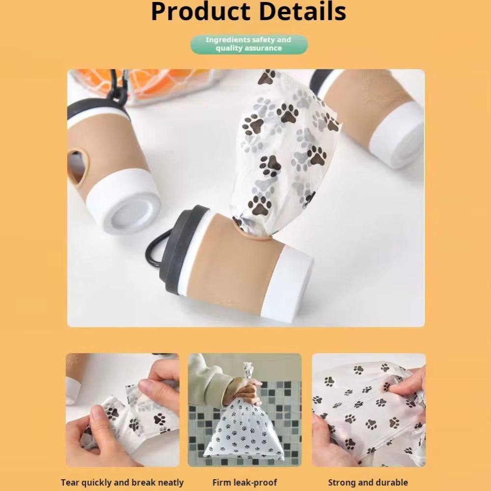 Coffee Cup Style Dog Poop Bag Holder Portable Creative Design